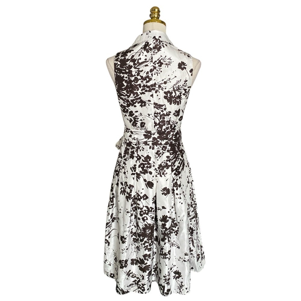 Dressbarn Women’s Fit & Flare Floral Pleated Sleeveless Collared Midi Dress Sz 4 - Picture 7 of 12
